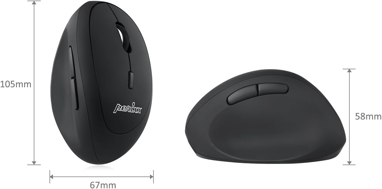 Perixx PERIMICE-719 Right-Handed Wireless Mini Vertical Mouse, 3 Level DPI