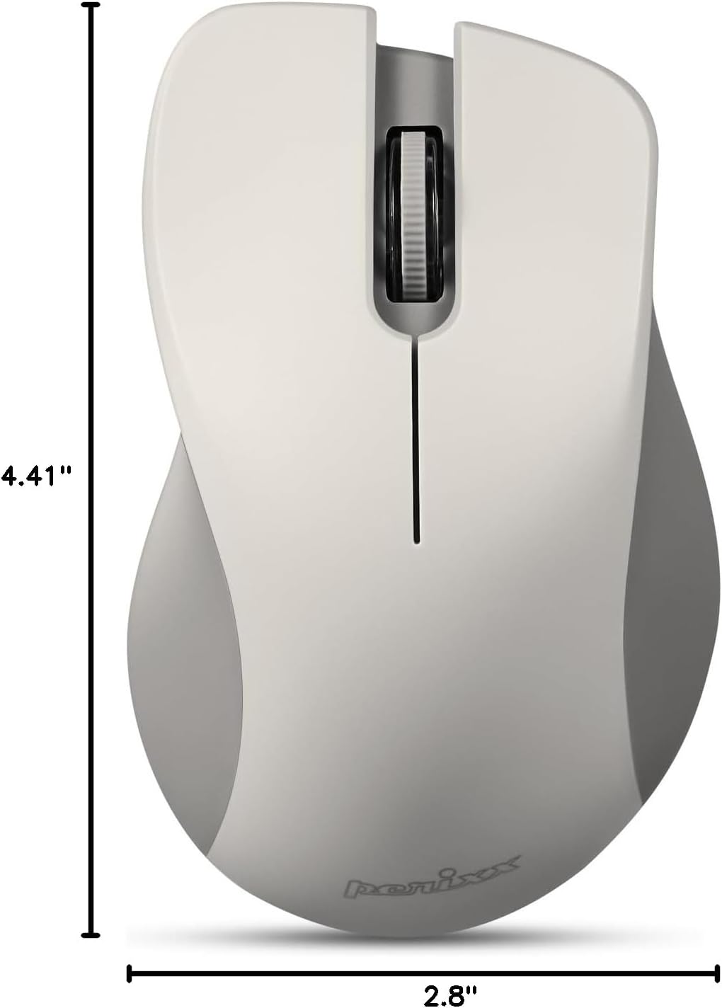 Perixx PERIMICE-621M Wireless Mouse - Silent Click with Ergo Design - Compatible for Desktop and Laptop PC - Wireless 2.4 GHz - Beige