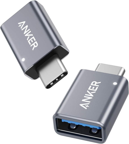 Anker USB C Adapter (2 Pack),High-Speed Data Transfer, USB-C to USB 3.0 Female Adapter for MacBook Pro 2020, iPad Pro 2020, Samsung Notebook 9, Dell XPS and More Type C Devices