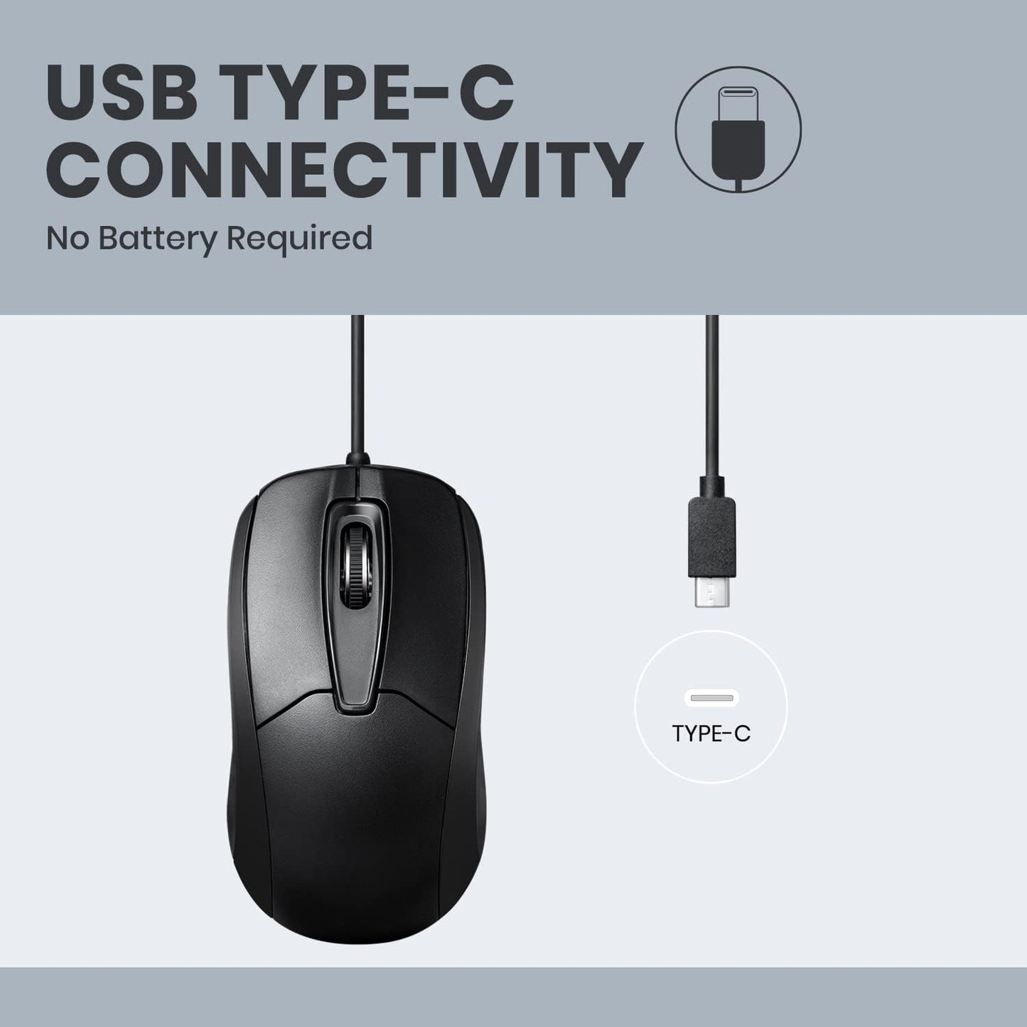 USB Type C Wired Optical Mouse