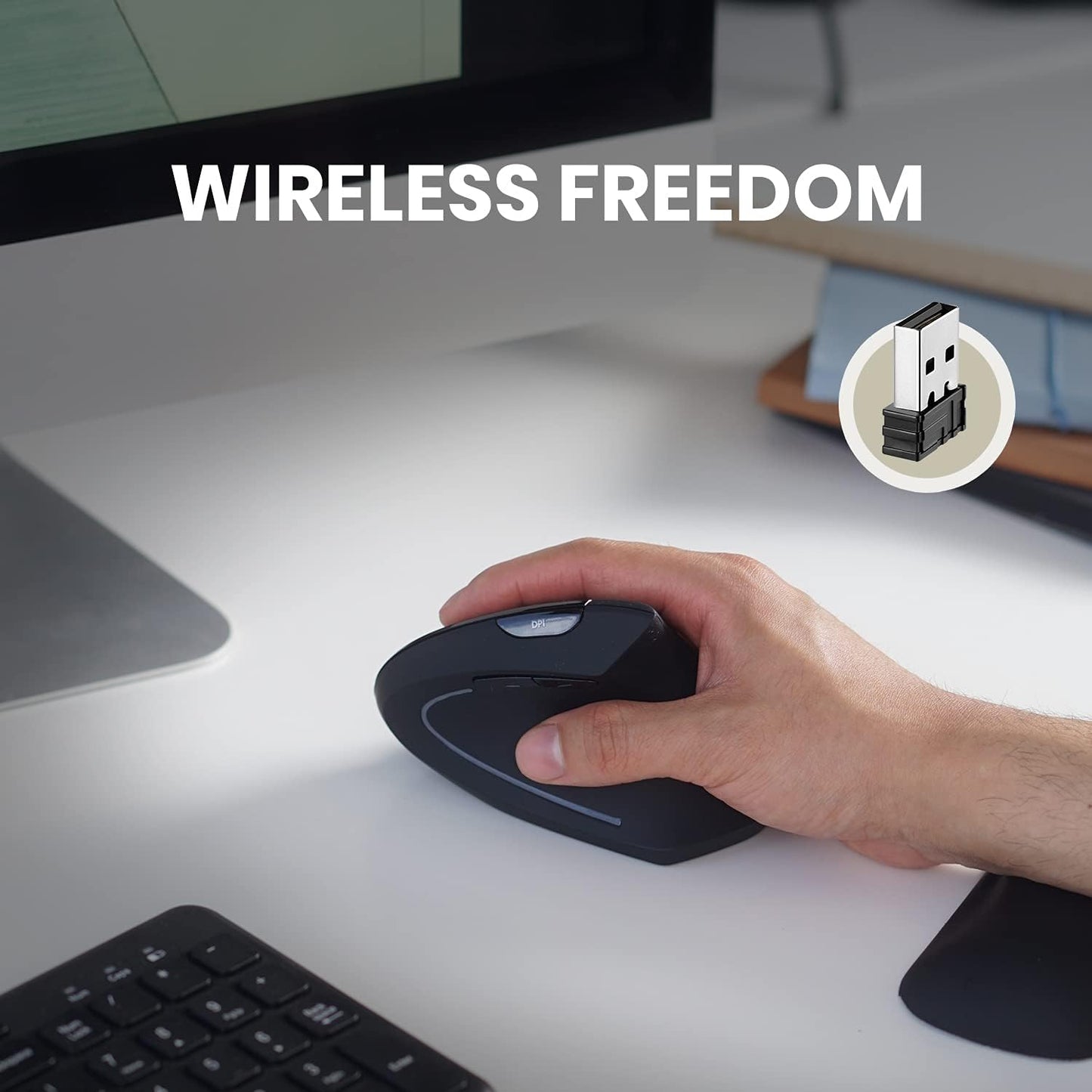 Wireless Ergonomic Vertical Mouse Recommended with RSI User