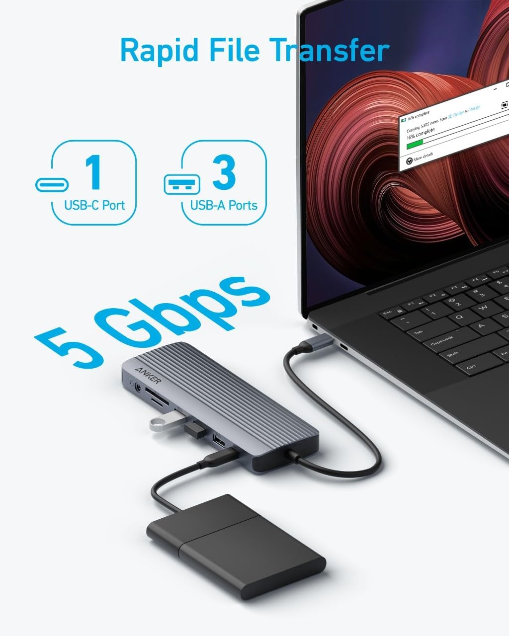 Anker 14 in 1 USB C Docking Station,USB C Hub Triple Display, With 4K HDMI, 1080p VGA, 100W Power Delivery, 5Gbps USB-A/C Data Ports for MacBook, Dell XPS, HP Laptops and more