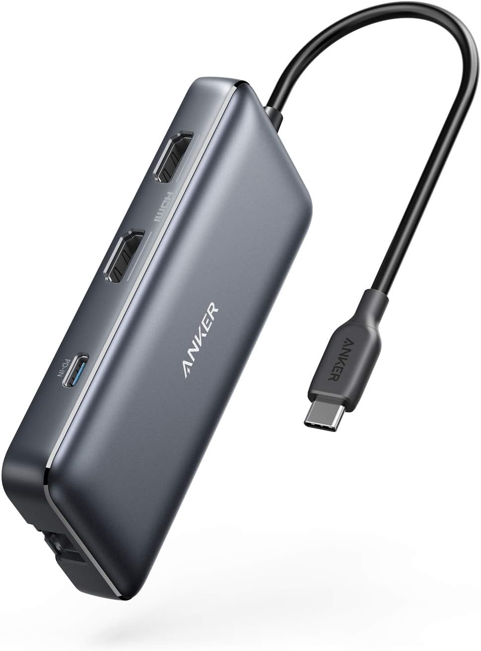 Anker 553 USB-C Hub, 8-in-1 USB C Dock, Dual 4K HDMI USB C to USB Adapter, 1 Gbps Ethernet USB Hub, 100W Power Delivery, SD Card Reader for MacBook Pro, XPS and More