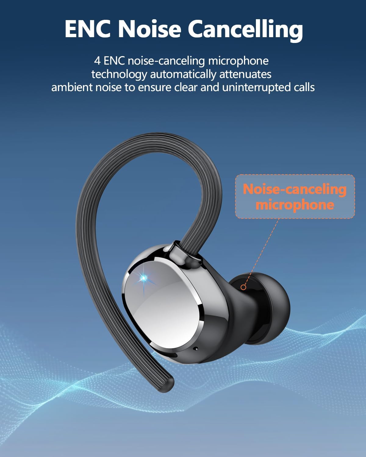 Ear buds Wireless Bluetooth Earbuds Sport 2024 NEW Bluetooth 5.3 Headphones with LED Display 128H Playtime Powerful Bass Over Ear Earphones with Earhooks IP7 Waterproof for Gym/Running/Workout