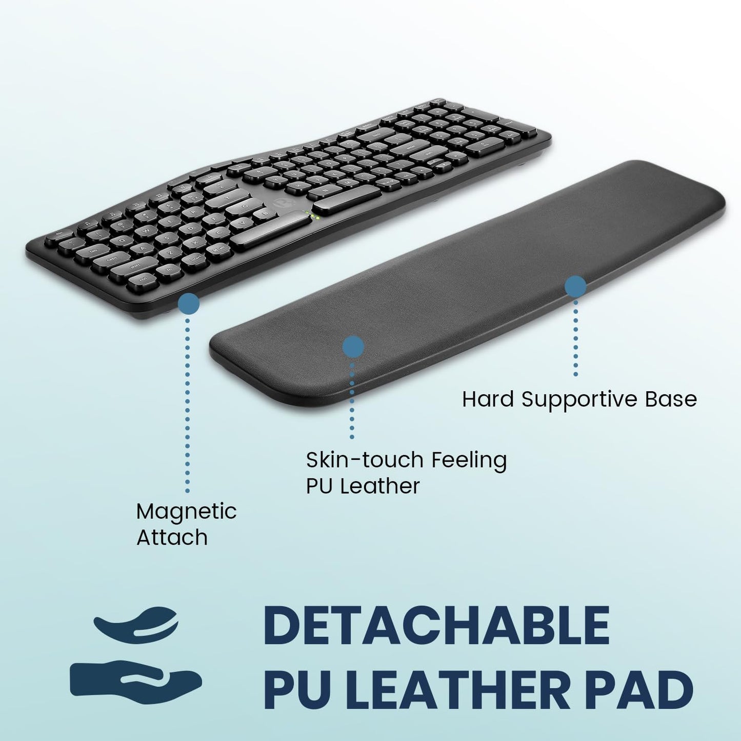 Wireless Ergonomic Compact USB Keyboard