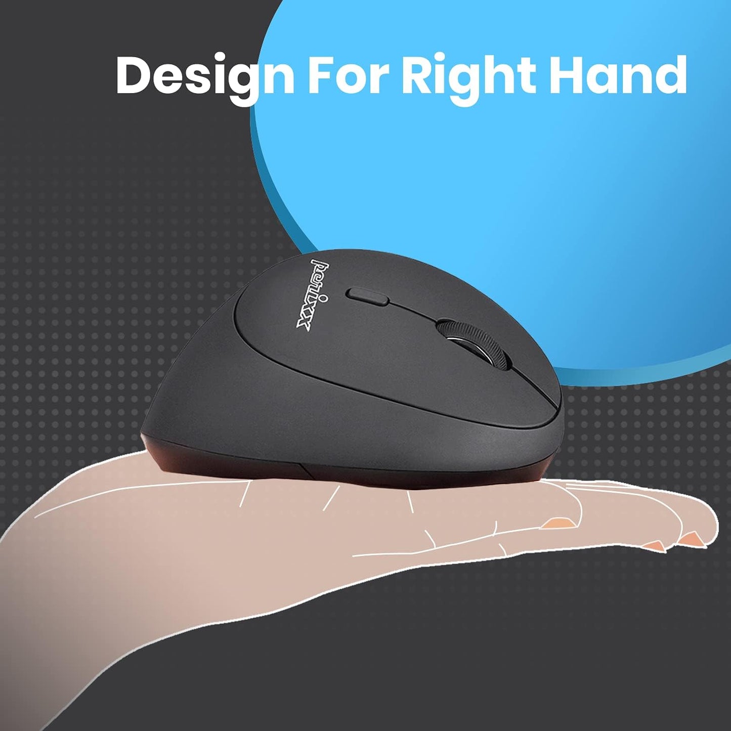 Perixx PERIMICE-719 Right-Handed Wireless Mini Vertical Mouse, 3 Level DPI