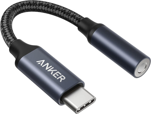 Anker USB C to 3.5mm Audio Adapter, Male to Female Nylon Cable for Samsung S20/S20+/S20 Ultra, Pixel 4/+ 4XL, and More Type C Devices