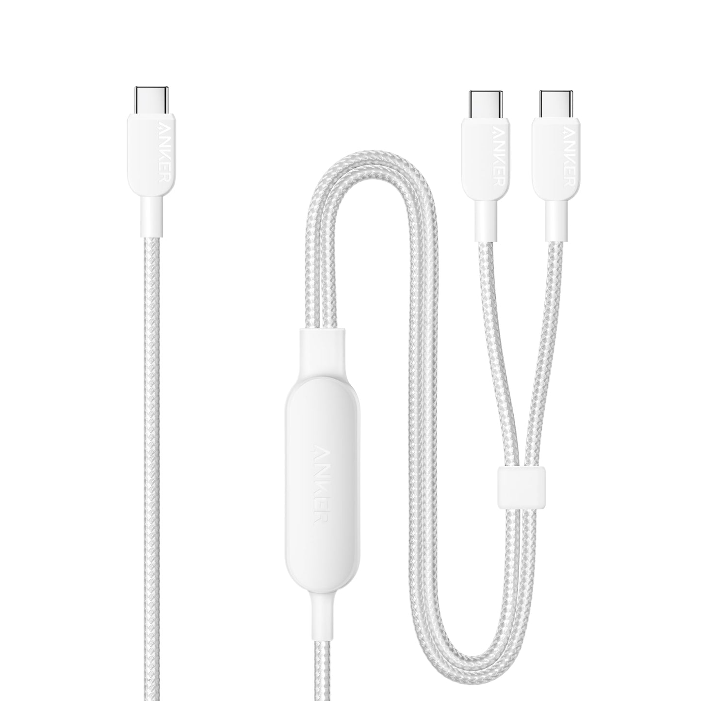 Anker USB C Cable, 4 ft 2-in-1 USB C to USB C Cable 140W Max, Fast Charging for iPhone 16 Series, MacBook, iPad, and More (USB 2.0, Braided, Black)