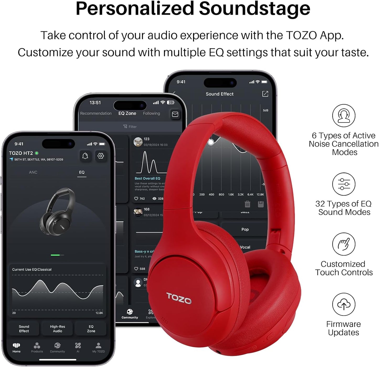 HT2 Hybrid Active Noise Cancelling Headphones