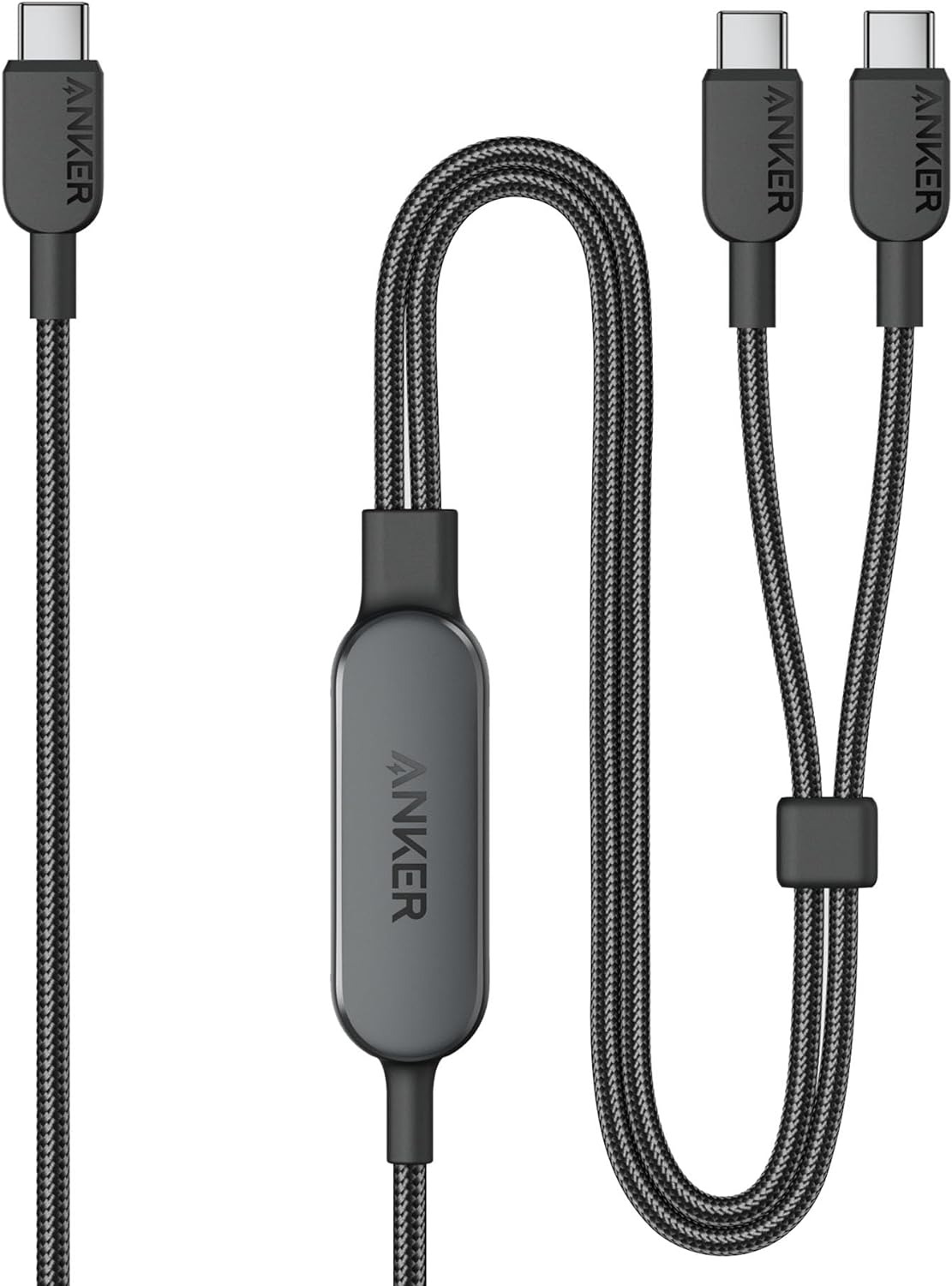 Anker USB C Cable, 4 ft 2-in-1 USB C to USB C Cable 140W Max, Fast Charging for iPhone 16 Series, MacBook, iPad, and More (USB 2.0, Braided, Black)