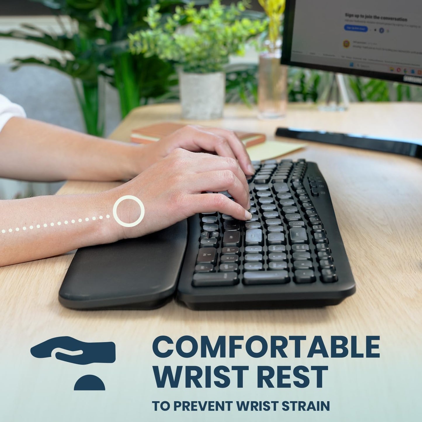 Wireless Ergonomic Compact USB Keyboard