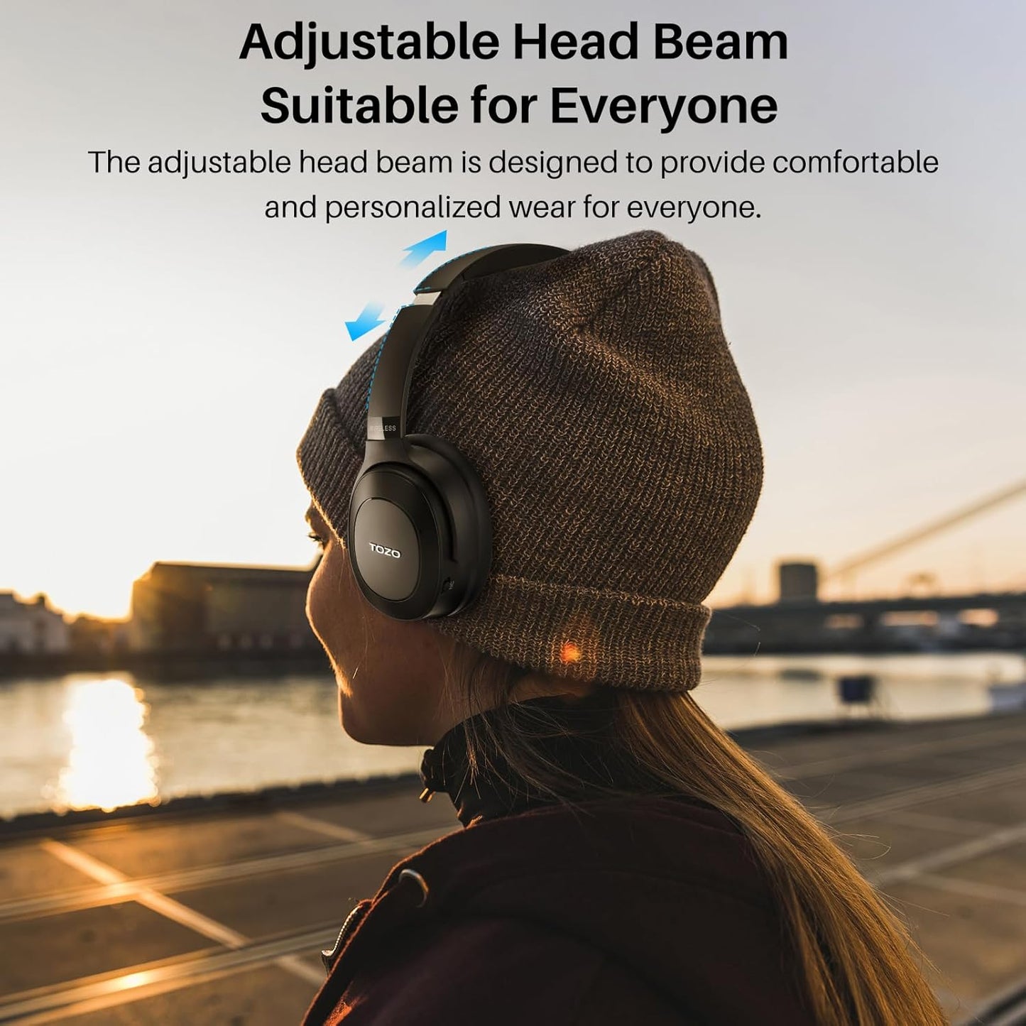 Hybrid Active Noise Cancelling Headphones, Wireless Over Ear Bluetooth