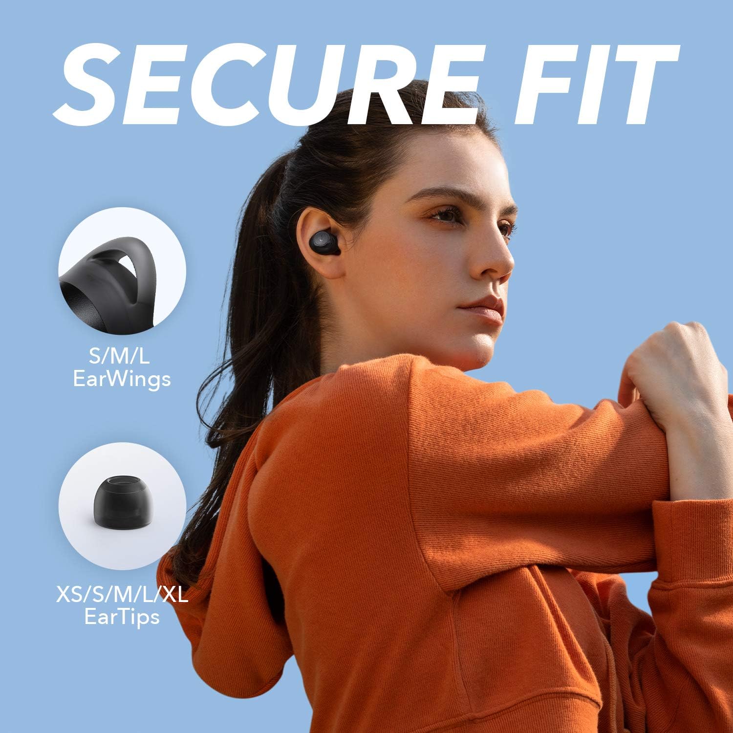 Soundcore by Anker Life A1 True Wireless Earbuds, Powerful Customized Sound, 40H Playtime, Wireless Charging, USB-C Fast Charge, IPX7 Waterproof, Button Control, Bluetooth Earbuds, Commute, Sports