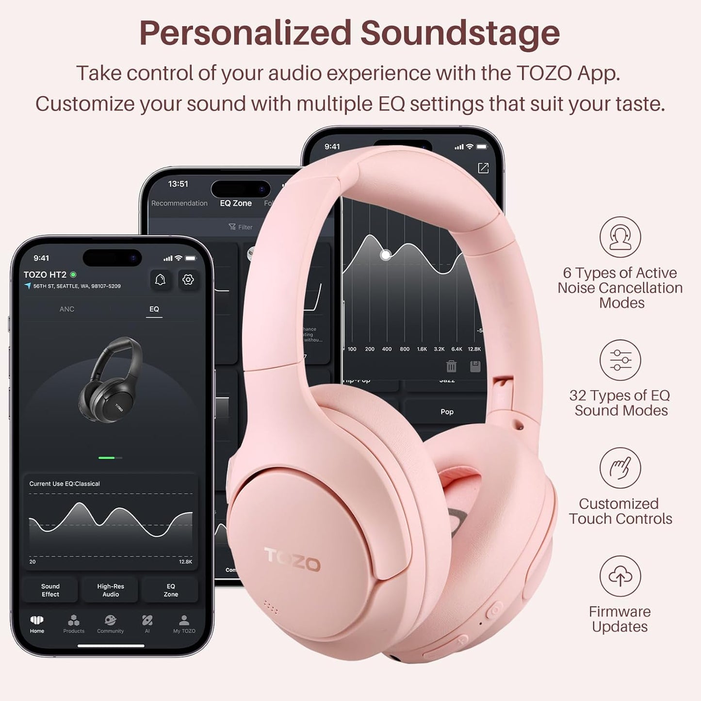 HT2 Hybrid Active Noise Cancelling Headphones