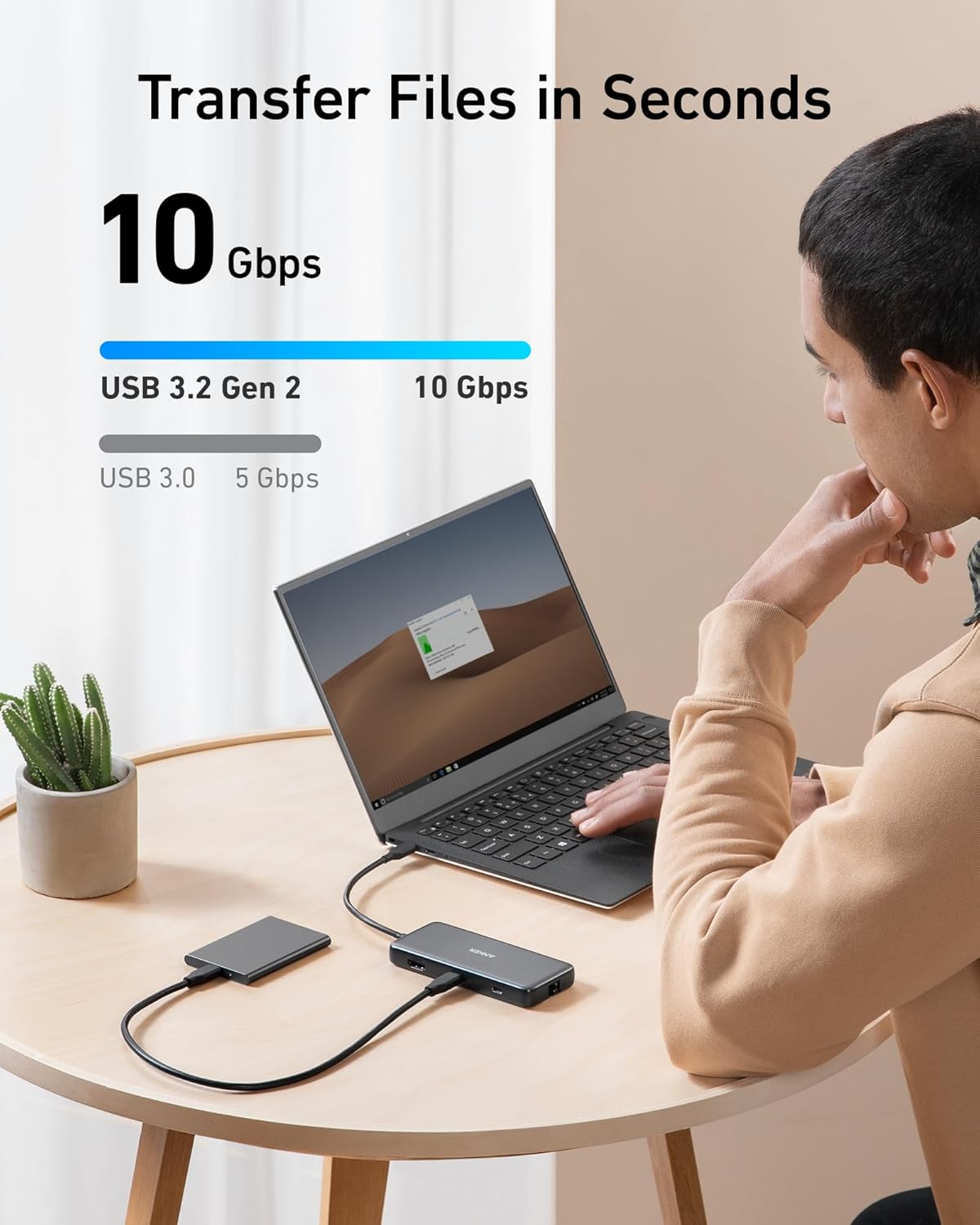 Anker 555 USB-C Hub (8-in-1), with 100W Power Delivery, 4K 60Hz HDMI Port, 10Gbps USB C and 2 A Data Ports, Ethernet microSD SD Card Reader, for MacBook Pro More