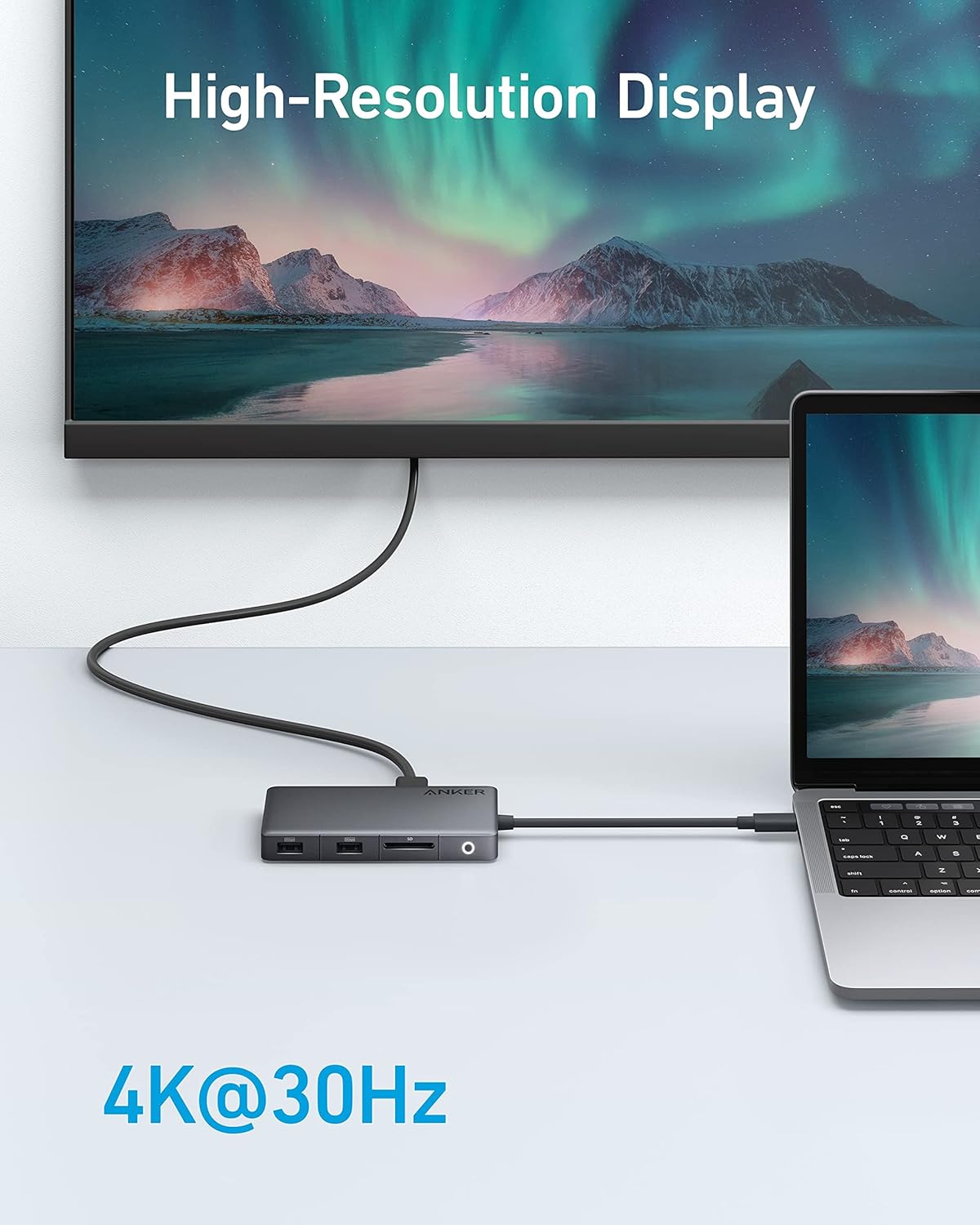 Anker 341 USB-C Hub (7-in-1, 4K HDMI Display) with 3 5Gbps USB-C and USB-A Data Ports, Max 100W Power Delivery, Ethernet for Lenovo, Dell XPS, HP Laptops, MacBook, Ipad, and More