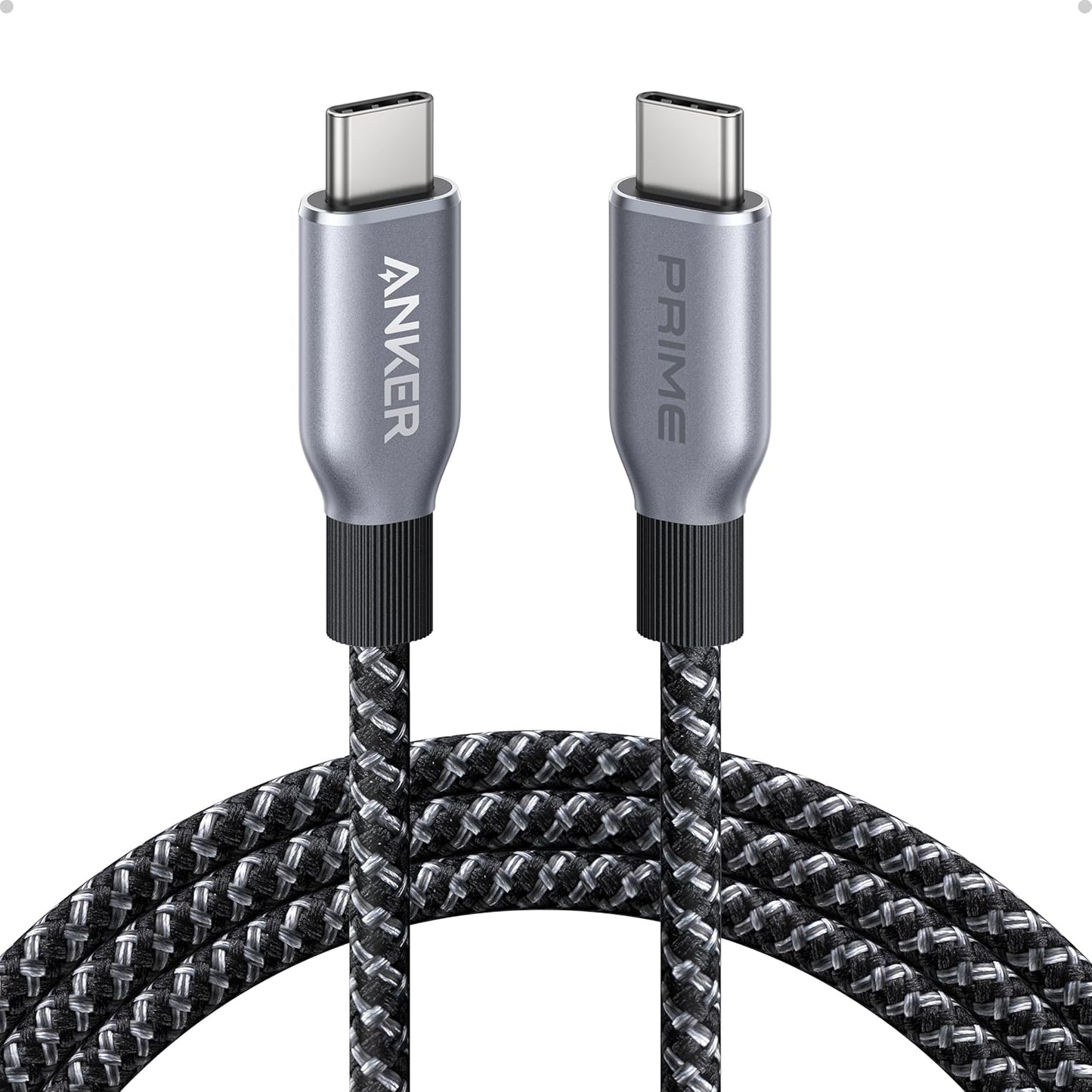 Anker Prime USB C to USB C Cable, 240W 6ft Fast Charging USB C Cable, Upcycled-Braided Nylon with 100-Year Bend Durability, USB 2.0 Cable for iPhone 16/16 Pro/16 Pro Max/16 Plus, MacBook, Galaxy S24